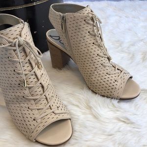 SAM EDELMAN Ennette Perforated LaceUp Suede Bootie